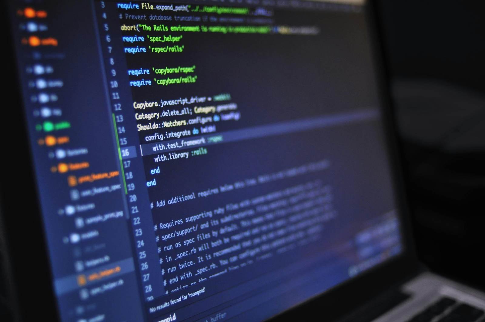 Écran affichant du code